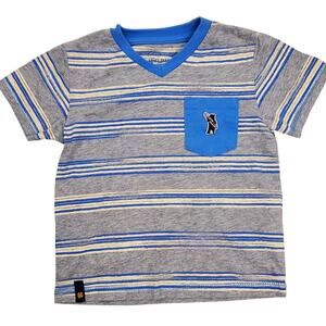 Lucky Brand Boys 3T Blue T-Shirt Short Sleeve Bear Logo Crew Neck Toddler Size 3